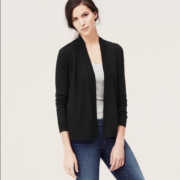 Xs Loft Black Cardigan Sweater 